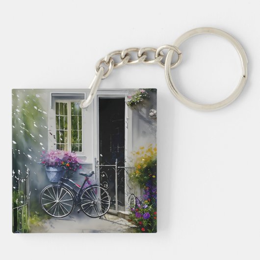 Das Gartenfahrrad Schlüsselanhänger (Rückseite)