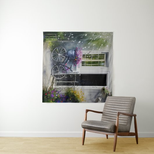 Das Gartenfahrrad Wandteppich (Beispiel (Horizontal))