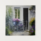 Das Gartenfahrrad Wandteppich (Vorderseite)