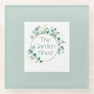 Das Gartenhäuschen Kaffee, Botanische Grünpflanzen Glasuntersetzer