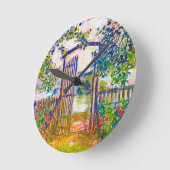 Das Gartentor bei Vetheuil Claude Monet Runde Wanduhr (Winkel)