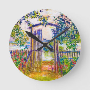 Das Gartentor bei Vetheuil Claude Monet Runde Wanduhr