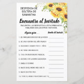 Das Gästebuch-Brautparty auf Englisch finden (Rückseite)