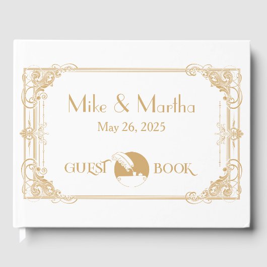 Das Gästebuch "Gold and White Vintag Art Deco" (Vorderseite)