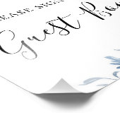 Das Gästebuchschild mit violetten Blumen. Botanisc Fotodruck (Ecke)