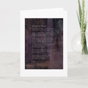 Das Gästehaus von Rumi, Poetry Abstrakt Wall Art Karte