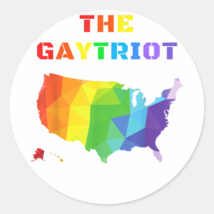 DAS GAYTRIOT. Gay Patriot, Gay American, Gay Pride Runder Aufkleber