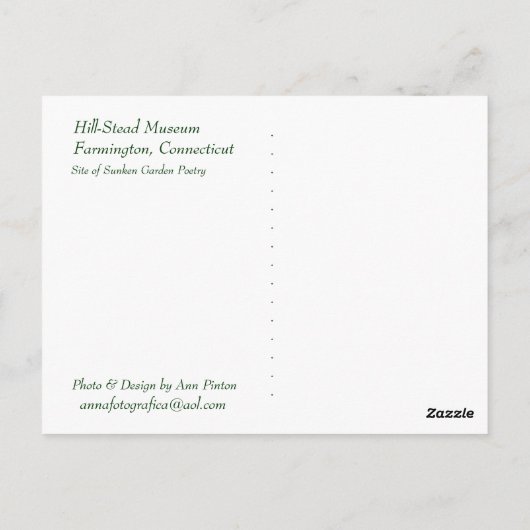 Das Gazebo auf der Hill-Stead Postkarte (Rückseite)