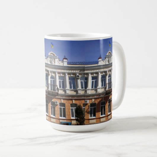 Das Gebäude des Stadtrats von Melitopol Kaffeetasse (VorderseiteRechts)