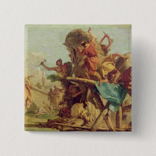 Das Gebäude des Trojan Horse, c.1760 Button (Vorderseite)