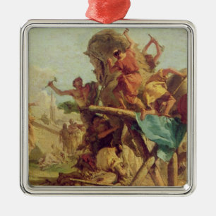 Das Gebäude des Trojan Horse, c.1760 Ornament Aus Metall