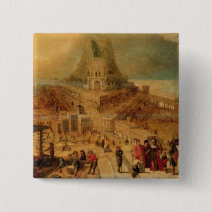 Das Gebäude des Turms von Babel (Platte) Button