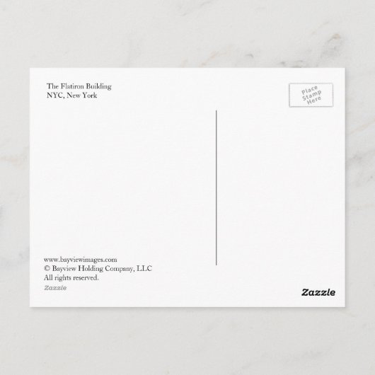 Das Gebäude Flatiron Postkarte (Rückseite)