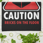 Das Gebäude "Funny Warning Caution" blockiert Stei Geschirrtuch (Gefaltet)