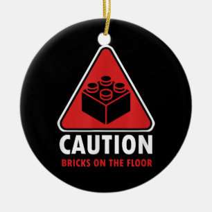 Das Gebäude "Funny Warning Caution" blockiert Stei Keramik Ornament
