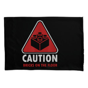 Das Gebäude "Funny Warning Caution" blockiert Stei Kissenbezug