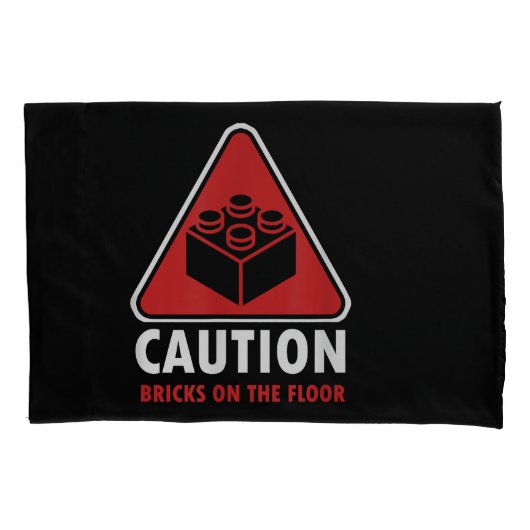Das Gebäude "Funny Warning Caution" blockiert Stei Kissenbezug (Vorderseite)