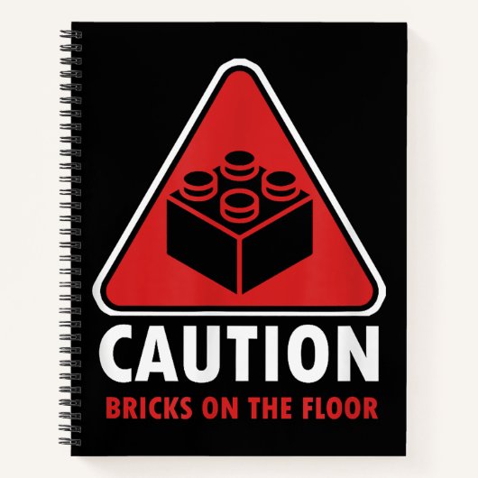 Das Gebäude "Funny Warning Caution" blockiert Stei Notizblock (Vorderseite)