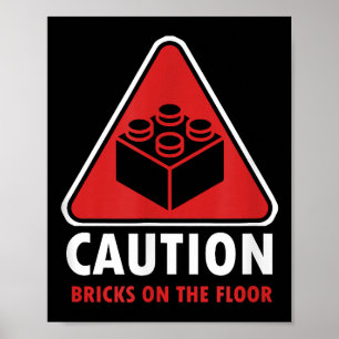 Das Gebäude "Funny Warning Caution" blockiert Stei Poster