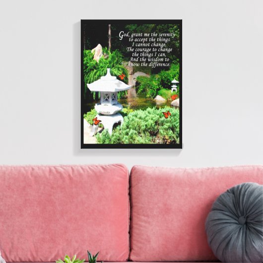 "Das Gebet der Gelassenheit" in Leinwand verpackt (Insitu (Wohnzimmer))