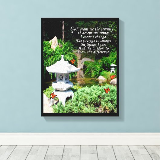 "Das Gebet der Gelassenheit" in Leinwand verpackt (Insitu (Holzboden))