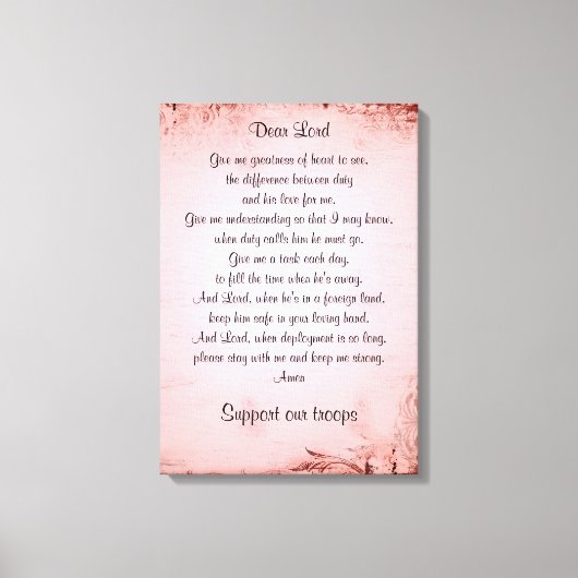 Das Gebet der militärischen Ehefrau Leinwanddruck (Vorderseite)