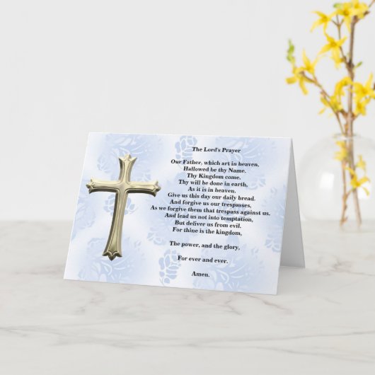 Das Gebet des Herrn (blau) Karte (Gelbe Blume)