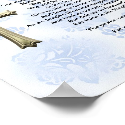 Das Gebet des Herrn (blau) Poster (Ecke)