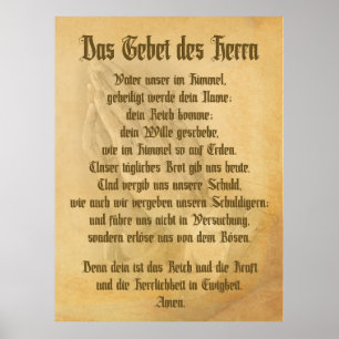 Das Gebet des Herrn (deutsch) Poster