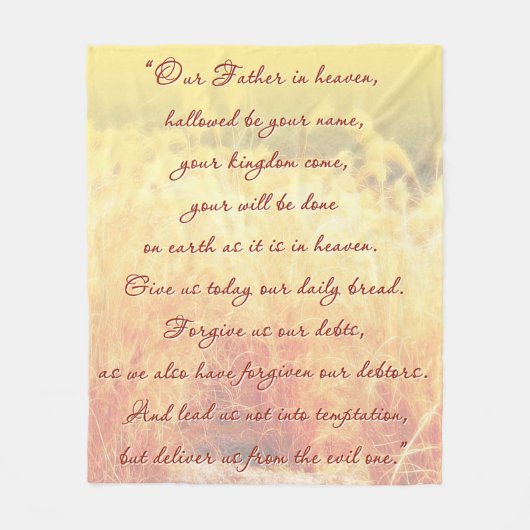 Das Gebet des Herrn Fleecedecke (Vorderseite)