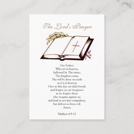 Das Gebet des Herrn - Gebetskarte (flach) Visitenkarte (Rückseite)