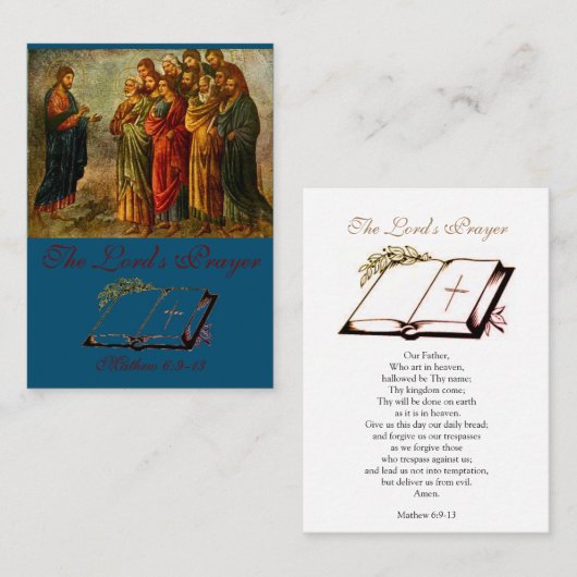 Das Gebet des Herrn - Gebetskarte (flach) Visitenkarte (Vorne/Hinten)