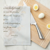 Das Gebet des Herrn Küchentuch Blue Pastellblüte (Viertel Falte)