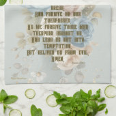 Das Gebet des Herrn Küchentuch Blue Pastellblüte (Gefaltet)