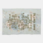 Das Gebet des Herrn Küchentuch Blue Pastellblüte (Horizontal)