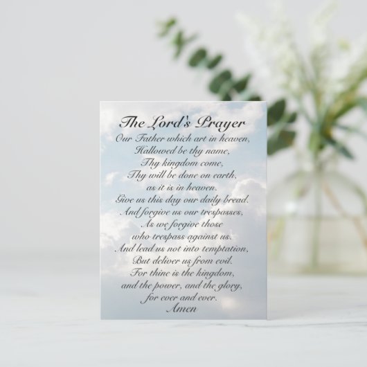 Das Gebet des Herrn, Matthew 6:9-13 Bibelverse Postkarte (Stehend Vorderseite)