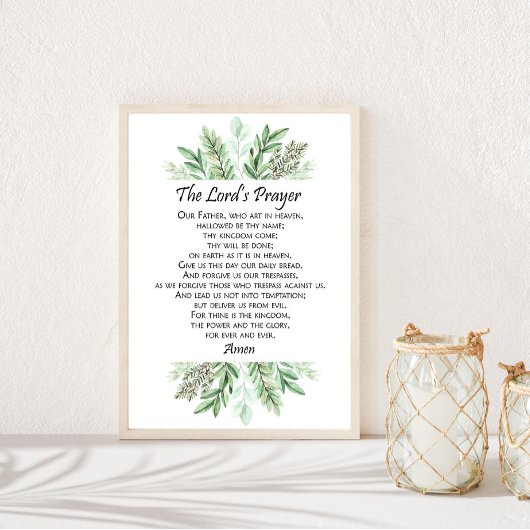 Das Gebet des Herrn mit Grün ~ Matthew 6:9-13 Poster
