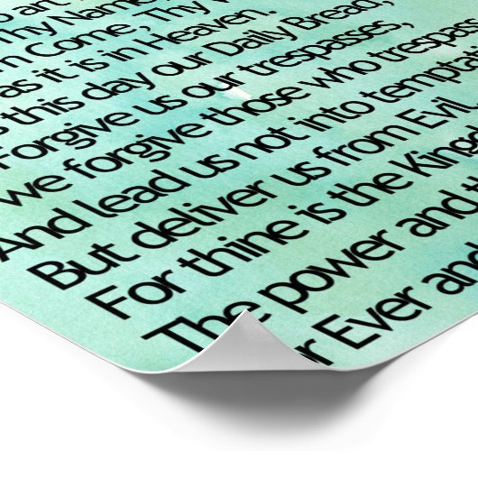 Das Gebet des Herrn Poster (Ecke)