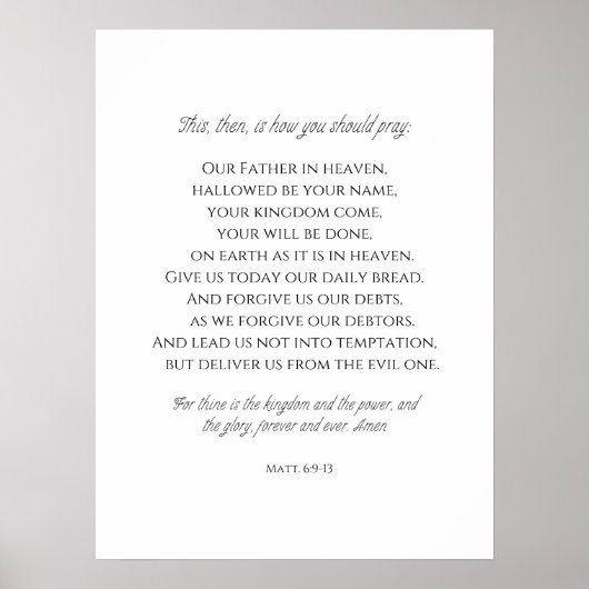 Das Gebet des Herrn. Poster (Vorne)