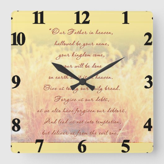 Das Gebet des Herrn Quadratische Wanduhr (Vorderseite)