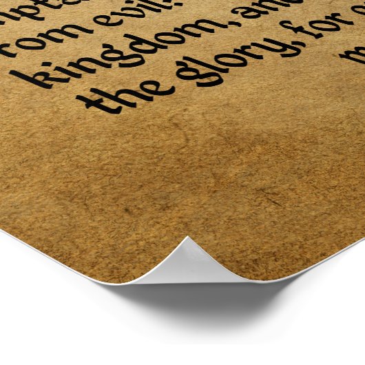 Das Gebet des Herrn (Schrift: Matthew 6:9-13) Poster (Ecke)