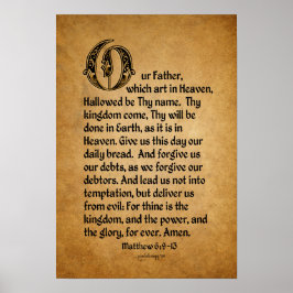 Das Gebet des Herrn (Schrift: Matthew 6:9-13) Poster