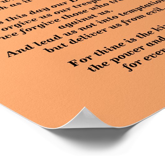 Das Gebet des Herrn - Traditionelle Version Poster (Ecke)