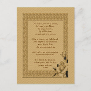 Das Gebet des Herrn Unser Vater Rosenknospe      Postkarte
