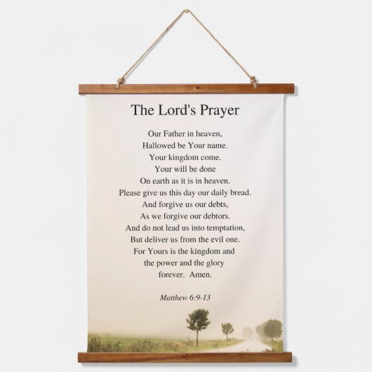 Das Gebet des Herrn Wandteppich Mit Holzrahmen (Vorderseite)
