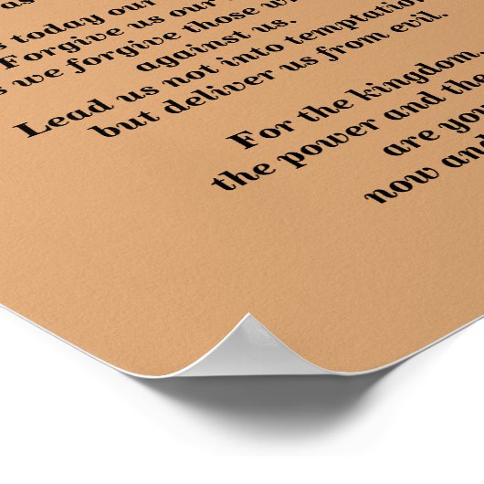 Das Gebet des Herrn - Zeitgenössische Version Poster (Ecke)