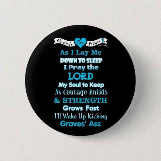 Das Gebet des Kriegers...Graves' Pinback-Button Button (Vorderseite)