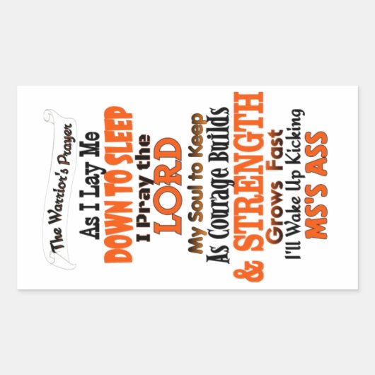Das Gebet des Kriegers MS Rechteckiger Aufkleber (Vorderseite)