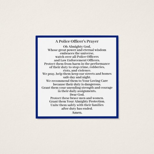 Das Gebet eines Polizeibeamten (Rückseite)