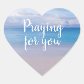 Das Gebet für Ihren Strand Hintergrund Herz-Aufkleber (Vorderseite)